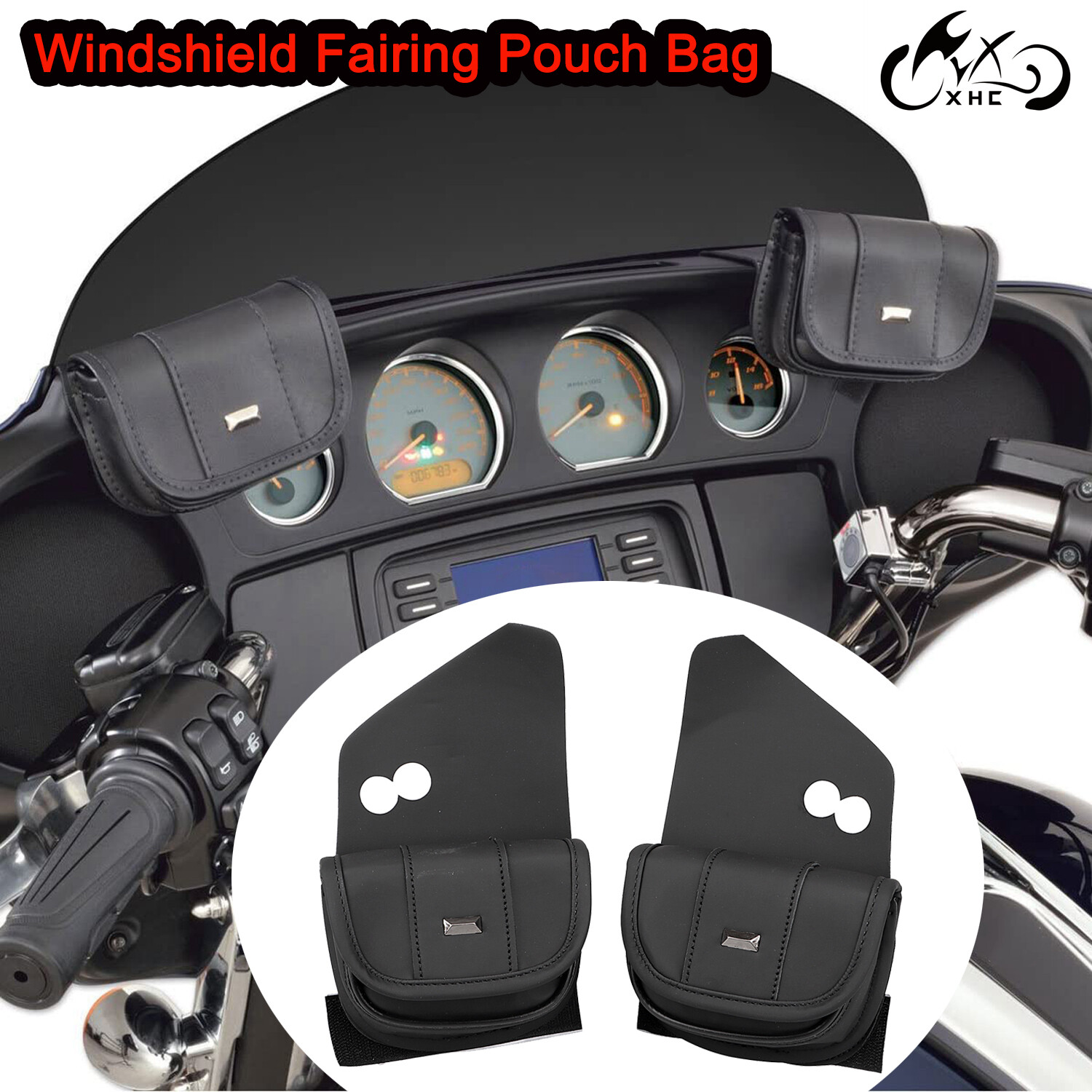 Matte Black Windshield Faring Pouches For Harley Street Glide Special FLHXS FLHT