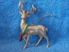 Katherine's Collection Gold Glitter With Wreath Reindeer Christmas Ornament