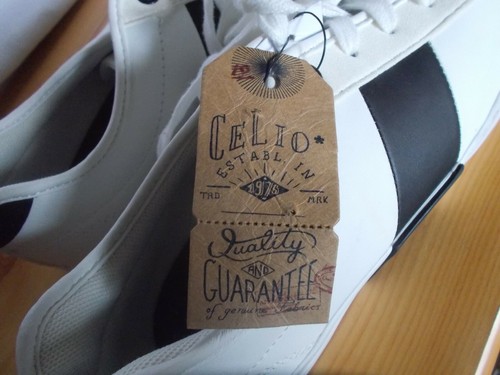 Chaussures Basket basse bicolore lacets derby blanc/noir CELIO Fyband 40 7US 6UK - Foto 6 di 7