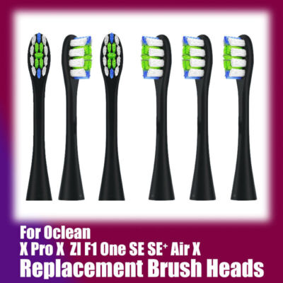 6x schwarz Ersatz Zahnbürstenköpfe kompatibel Für Oclean One SE SE+ Air X 99 Pro
