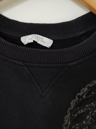 Versace Collection Black Logo Jumper - Size UK L - Picture 2 of 8