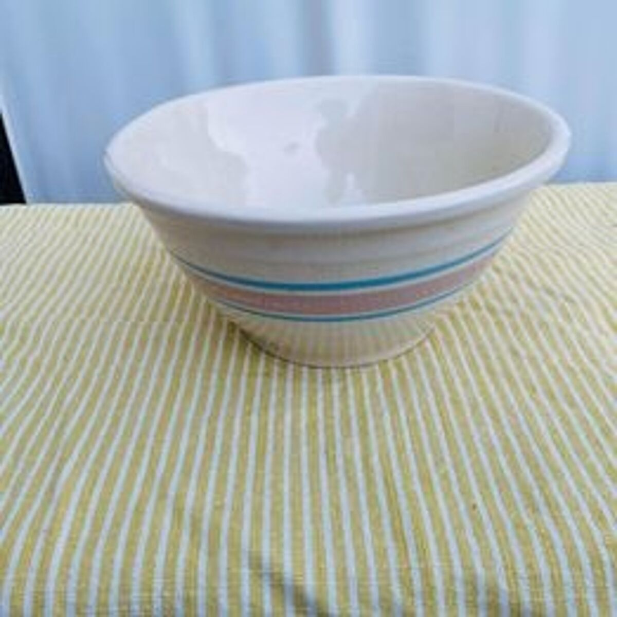 McCoy pink and blue stripe mixing bowl 10 made in USA | eBay McCoy pink and blue stripe mixing bowl 10 made in USA | eBay
