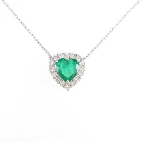 Authentic PT Heart Emerald Necklace 
