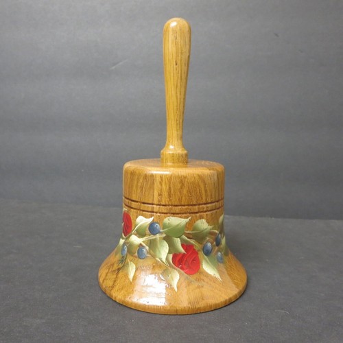 HANDCRAFTED WOOD BELL WITH MUSIC BOX Artist Albert Jacobs IL Somewhere Out There - Picture 3 of 23