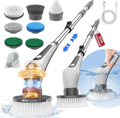 Electric Spin Scrubber  IPX8 Waterproof Cordless Electric Scrubber for Clea...
