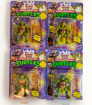 Set 4 TMNT  1990  Movie Star Mikey Donnie Ralph Leo Figure Lot New In Box 2023
