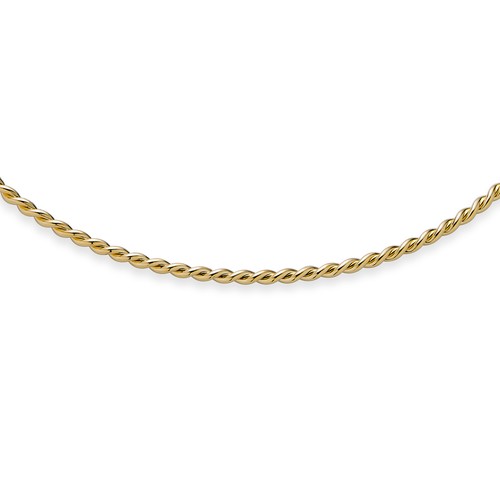 Classic V Collar Thin Twist Braid Choker Necklace Yellow Gold Plated - Picture 2 of 9