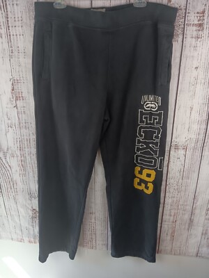Ecko Unltd Sweatpants Men s XL Graphic Print Spell Out Black Drawstring 
