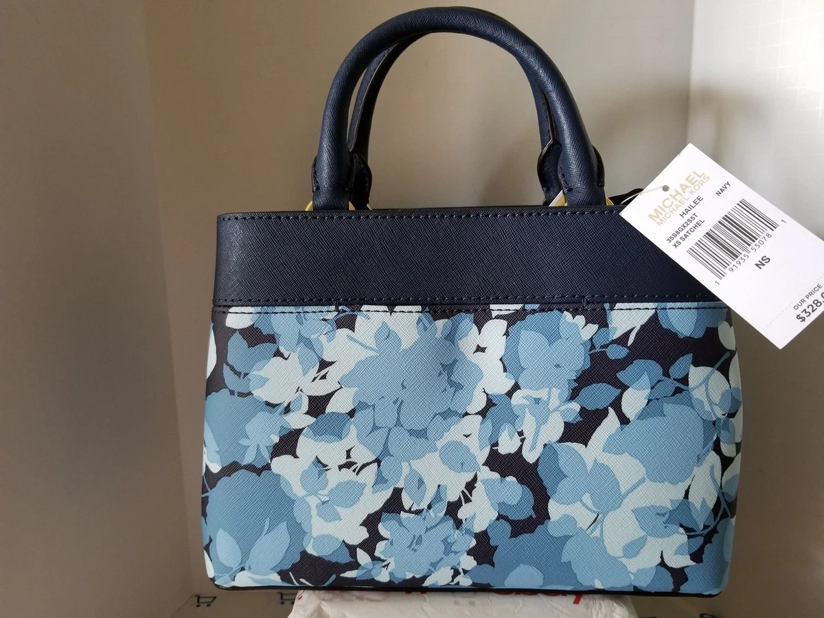 Michael Kors Hailee Kellen XS Satchel Crossbody Top Handle Navy