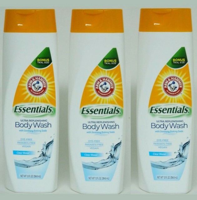 Arm & Hammer Essentials Body Wash Shower Gel Clear Water Scent 3 12
