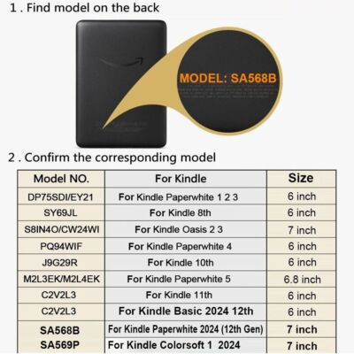 Custodia MMK Per Kindle Paperwhite 7/6,8'' - Pelle PU Con Supporto E Portacarte, Rosa - Foto 10