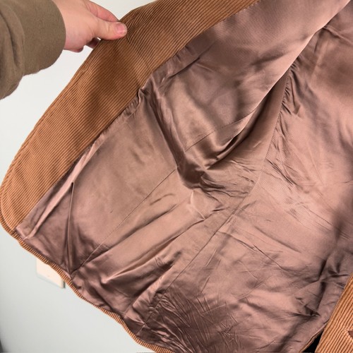 VTG EUROPE CRAFT Mens Small Corduroy Jacket Brown Lined Western Pockets Blazer - Picture 11 of 16
