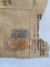 Lebanon Liban France Revenue Fiscal Legalization Stamps Used On Ripped Document