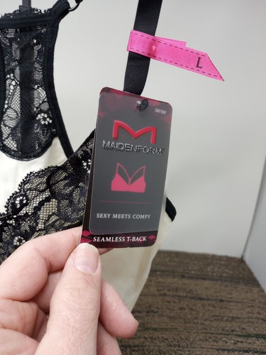 Maidenform Size Large Women's Fit to Flirt Seamless Lace T-Back DM7968 27X NWT - Picture 4 of 7