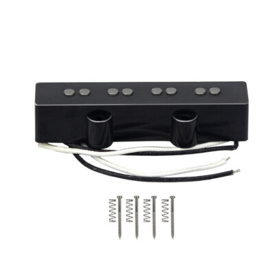FLEOR Black Open Style Vintage Alnico 5 Jazz JB Bass Pickup Fiber Bobbin Hals