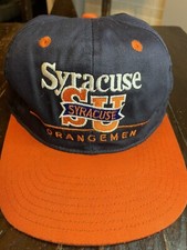 Vintage 90s Syracuse Orangemen Cap Hat Snapback Script Twins Enterprise