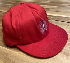 Vintage Harbour Group Adjustable Red Snap Back Hat OSFM Made In USA