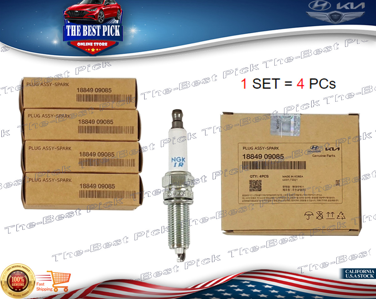 GENUINE Spark Plugs 4pcs For HYUNDAI/KIA 2.0L Turbo / 2.4L Hybrid  1884909085