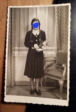 Large Ottersleben - Girl with Braid - Confirmation? Chair / Photo