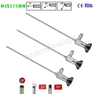 ø4x175mm HD Rigid Endoscope Sinuscope Arthroscopy ENT Mirror Speculum 0°/30°/70°