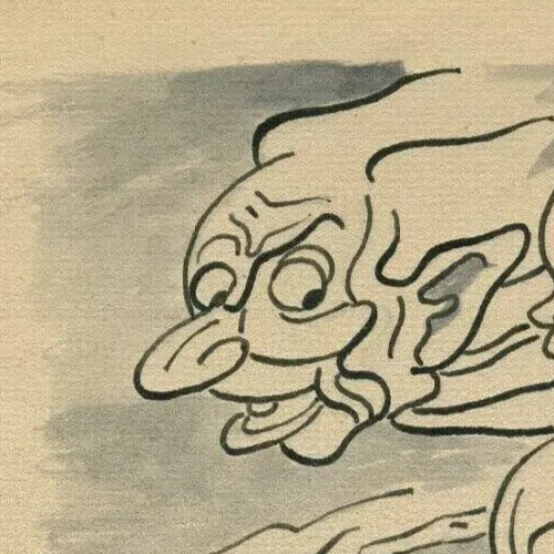 Vintage inchiostro originale disegno ritratto, volti, figure caricatura opere... - Foto 2 di 8