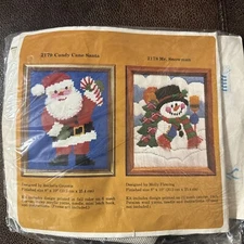 Needlepoint Kit Candy Cane Santa #2179 by Creative Circle 1981 New Open Package 