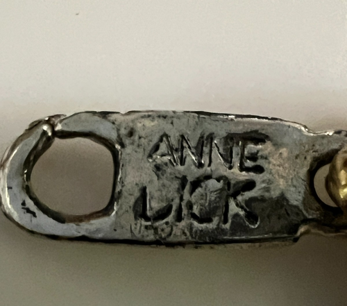 Anne Dick Brutalist Necklace Signed Sterling Silver and Brass 72g - Picture 13 of 14