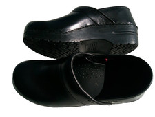 Sanita The original Danish Clogs Black Leather 39 Professional Cabrio Shoe 8.5US