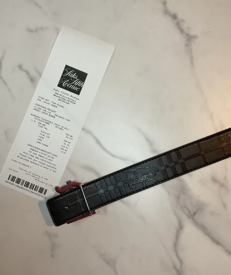 Cinturón reversible a cuadros Burberry TB negro/bronceado 105-110 cm tallas disponibles Foto 2 de 2