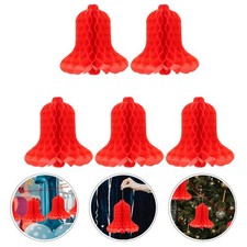 5 Pcs Decorative Honeycomb Bell Paper Bells Decoration Hanging Ornaments