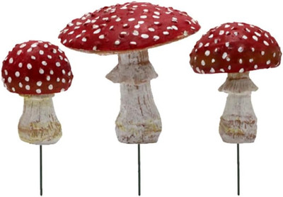 3Pcs Resin Mushroom Ornament Mini Figurines in Bulk Luminous Mushroom Lights Mus
