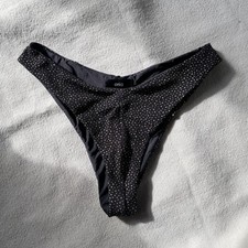Onia Swim Bottoms Black Sparkle Speckle Shimmer Medium High Leg