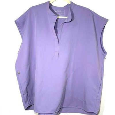 FIGS Women's Purple wxxsw1003 Sleeveless Scrub Top XXL Rafaela Lavender Dew