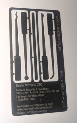 Collectible Legendary Kevin Mitnick METAL Business Card - Hacking Hacker