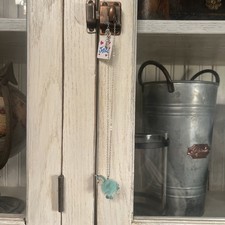 Justice Blue and White Fluffy Unicorn Necklace with Dangling Hooves - New