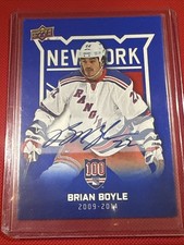 Brian Boyle Auto Blue Rangers 2025-26 UD Centennial