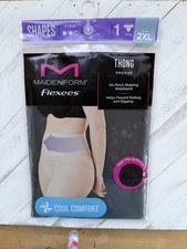 NEW Maidenform 2X Tame Your Tummy Black Lace Thong Panties FP0049 Sealed Package