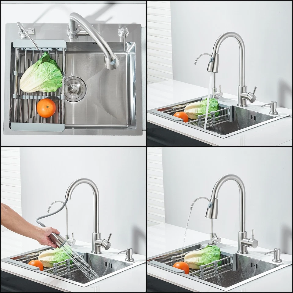 Küchenspüle Edelstahl Einbauspüle Spülbecken Siphon mit Küchenarmatur Spüle Set - Bild 4 von 4