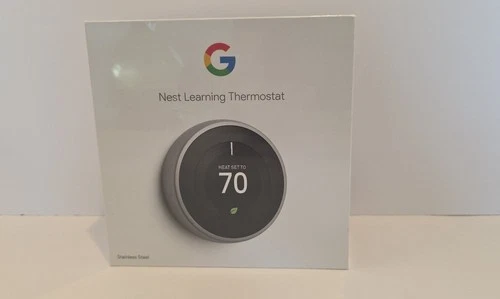 Google Nest Learning Thermostat 3rd Gen Model A0013 - Stainless Steel - T3007ES