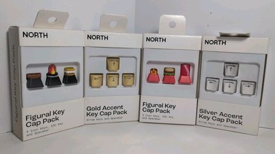 Lot Of 4 New North Key Pack Computer Keyboard Caps Silver Fast Food Camping Gold