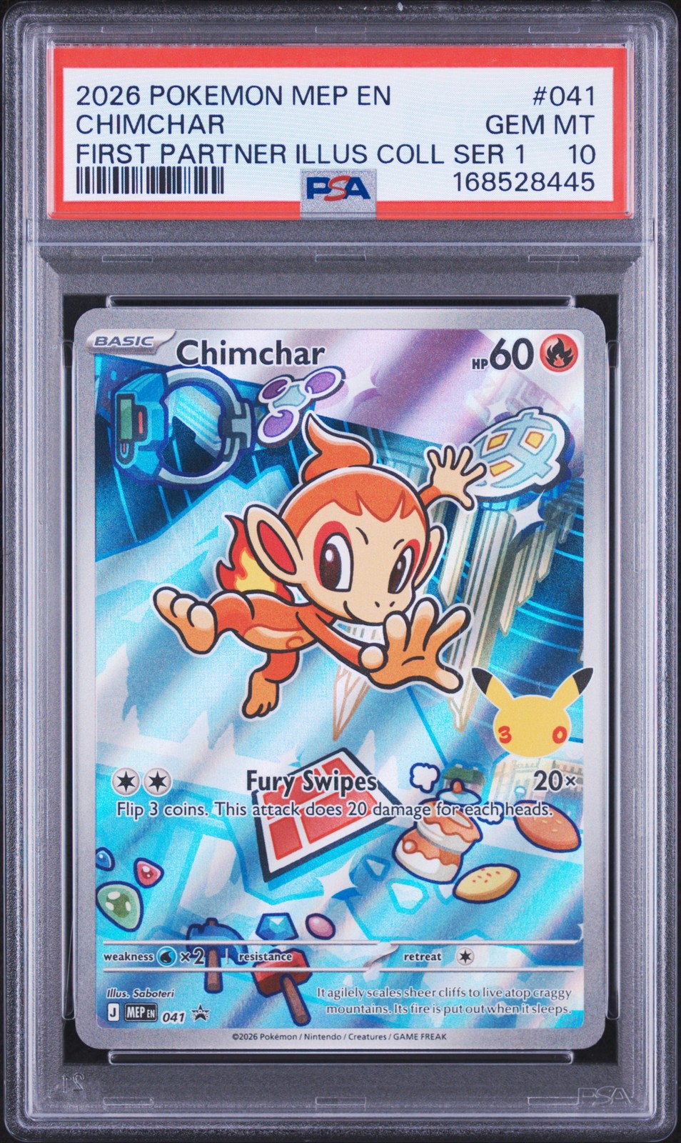 2026 POKEMON MEP FIRST PARTNER ILLUSTRATION COLLECTION #041 CHIMCHAR PSA 10