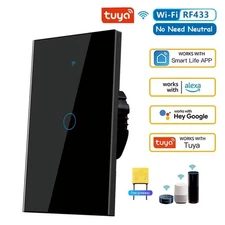1 Gang Home Smart WiFi Wall Light Switch Touch Panel For Amazon Alexa Google