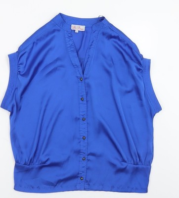 Be Beau Damen schwarz Polyester Basic Knopfleiste Größe 8 V-Ausschnitt