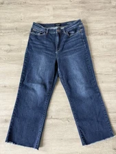 Judy Blue Wide Leg Crop Jeans Women’s 13/31 Frayed Hem High Rise JB82517DK-CO