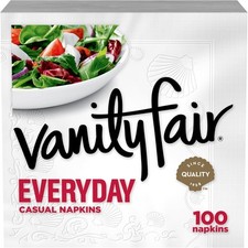 Vanity Fair Everyday Paper Napkins, 100 Count, Disposable Napkins Made Soft And