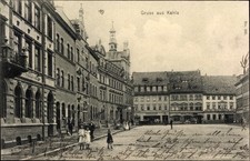 Ak Kahla in Thüringen, Marktplatz, Gasthof z...