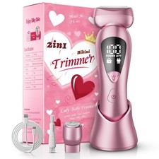 Electric Bikini Trimmer for Women: Rechargeable Painless Shaver for Body Hair...