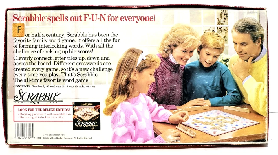 Scrabble - Crossword Board Game - Milton Bradley #4024 - Complete - Vintage 1989 - Image 2 of 4