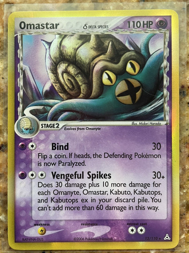 Pokemon TCG 2006 Ex Holon Phantoms Holo Omastar 13/110 (LP-)