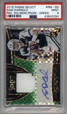 Sam Darnold 5/5 Rookie Auto Memorabilia Green 2018 Select RPA RC MINT PSA 9
